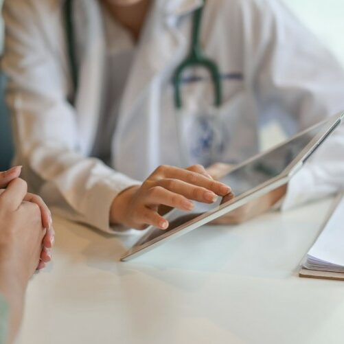 Doctor with patient